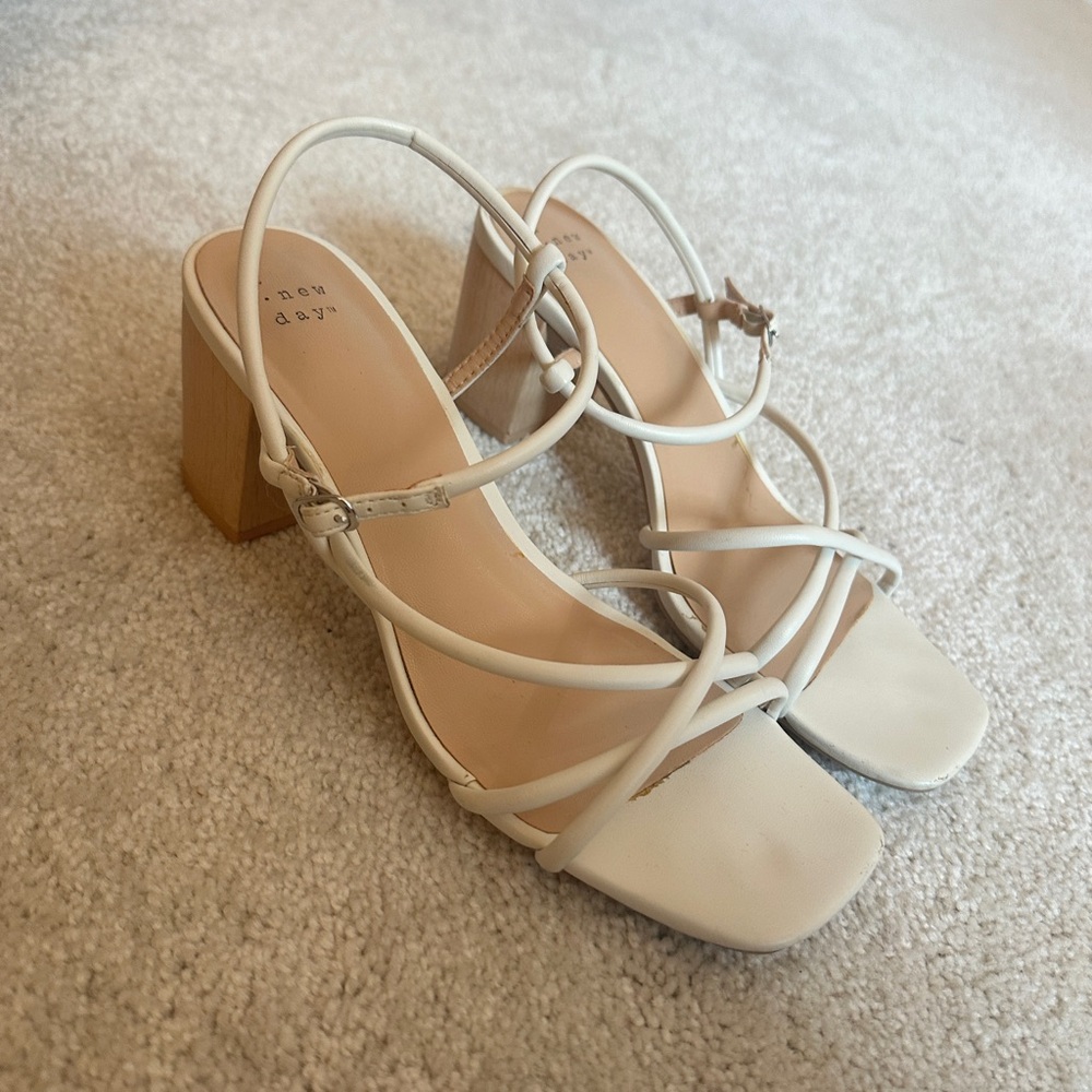 A New Day Women's white Strappy Sandals